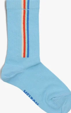 lichtblauwe melton sokken vertical stripes socks