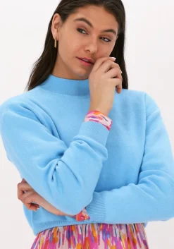 lichtblauwe minus trui jose knit turtleneck