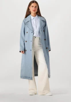 lichtblauwe modström blouses millemd stripe shirt