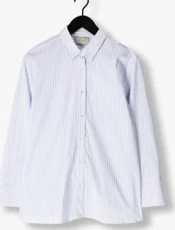 lichtblauwe neo noir blouses dita mini stripe shirt