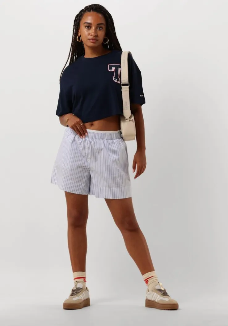 lichtblauwe neo noir broeken shady stripe shorts