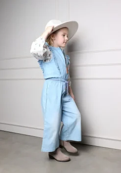 lichtblauwe nono jumpsuit sasa light weight denim jumpsuit