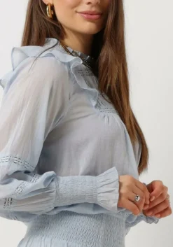 lichtblauwe notre-v blouses voile blouse