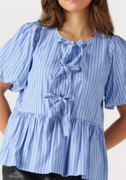 lichtblauwe notre-v blouses nv-frederica stripe