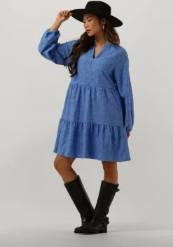 lichtblauwe object mini jurk objfeodora gia l/s dress
