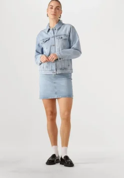 lichtblauwe object spijkerjas objellen re denim jacket