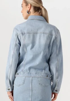 lichtblauwe object spijkerjas objellen re denim jacket
