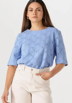 lichtblauwe object top objava 2/4 lo o-neck top