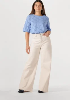 lichtblauwe object top objava 2/4 lo o-neck top