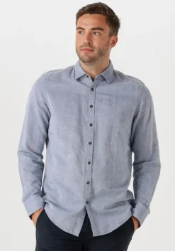 lichtblauwe pme legend casual overhemd long sleeve shirt ctn/linen
