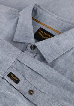 lichtblauwe pme legend casual overhemd long sleeve shirt ctn/linen