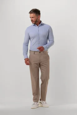 lichtblauwe profuomo klassiek overhemd knitted shirt