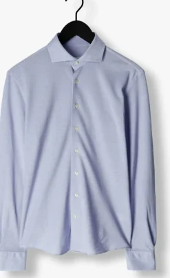 lichtblauwe profuomo klassiek overhemd knitted shirt