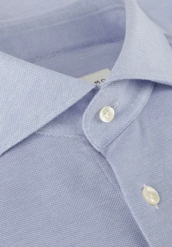 lichtblauwe profuomo klassiek overhemd knitted shirt