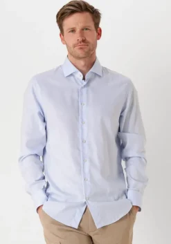 lichtblauwe profuomo klassiek overhemd fine twill - slim fit - non iron extra long sleeve