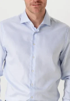 lichtblauwe profuomo klassiek overhemd fine twill - slim fit - non iron