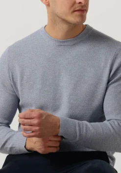 lichtblauwe profuomo trui structure crew neck