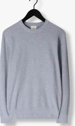 lichtblauwe profuomo trui structure crew neck