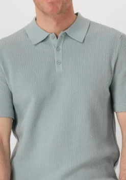 lichtblauwe pure path polo regular fit polo ss knitwear