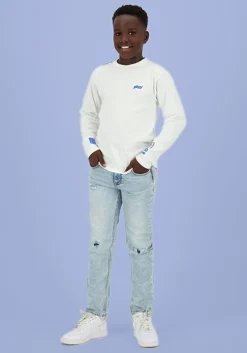 lichtblauwe raizzed straight leg jeans berlin crafted