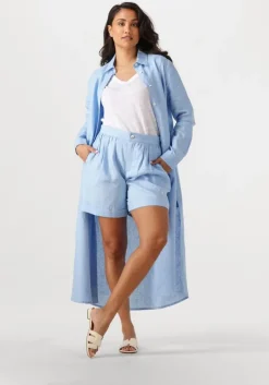 lichtblauwe resort finest maxi jurk shirt dress