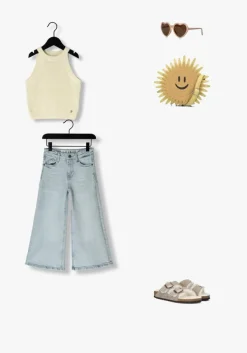 lichtblauwe retour straight leg jeans celeste