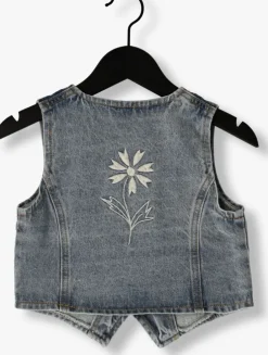 lichtblauwe rylee + cru gilet denim vest light washed denim