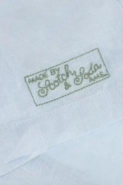 lichtblauwe scotch & soda casual overhemd short-sleeved regular fit linen shirt