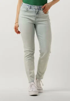 lichtblauwe scotch & soda slim fit jeans high five high rise slim jeans - blauw mirage