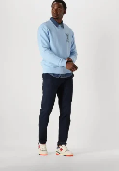 lichtblauwe scotch & soda sweater front artwork relaxed fit sweatshirt