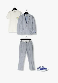 lichtblauwe scotch & soda pantalon seersucker chino pants