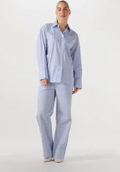 lichtblauwe second female wijde broek tenby trousers