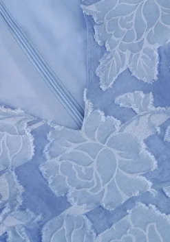 lichtblauwe selected femme mini jurk slfcalli-sadie ls short v-neck dress ff