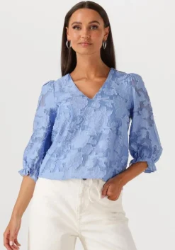 lichtblauwe selected femme blouses slfcathi-sadie 3/4 top ff