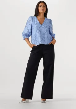 lichtblauwe selected femme blouses slfcathi-sadie 3/4 top ff