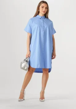 lichtblauwe selected femme mini jurk slfblair 2/4 short shirt dress