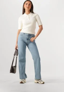 lichtblauwe selected femme wide jeans slfalice-n hw wide lon