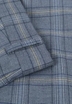 lichtblauwe selected homme pantalon slhlim-timelogan blu snd chk trs