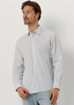 lichtblauwe selected homme casual overhemd slhslim-sun shirt ls noos