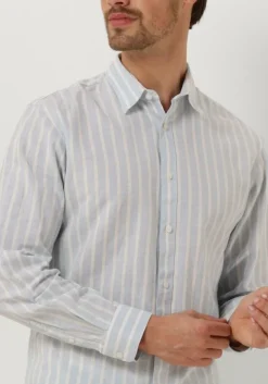 lichtblauwe selected homme casual overhemd slhslim-sun shirt ls noos