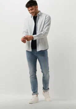 lichtblauwe selected homme casual overhemd slhslim-sun shirt ls noos