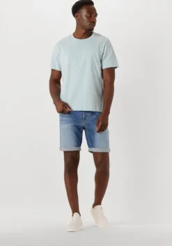 lichtblauwe selected homme t-shirt slhaspen ss o-neck tee noos