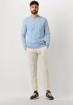 lichtblauwe selected homme trui slhberg crew neck noos