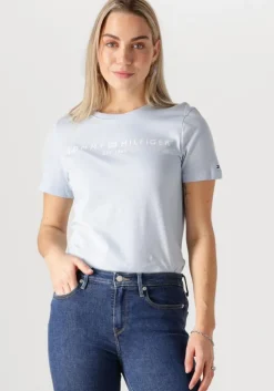 lichtblauwe tommy hilfiger t-shirt reg corp logo