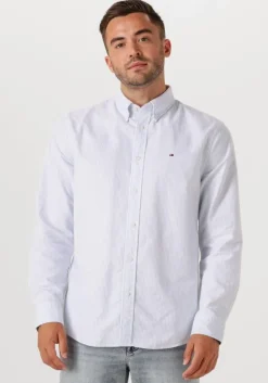 lichtblauwe tommy hilfiger klassiek overhemd heritage oxford stripe rf shirt