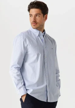 lichtblauwe tommy hilfiger klassiek overhemd flex poplin classic
