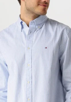 lichtblauwe tommy hilfiger klassiek overhemd flex poplin classic