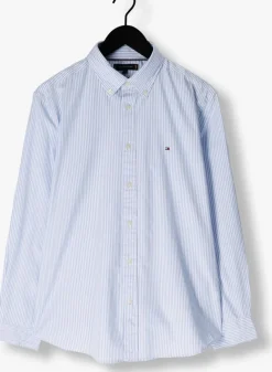lichtblauwe tommy hilfiger klassiek overhemd flex poplin classic