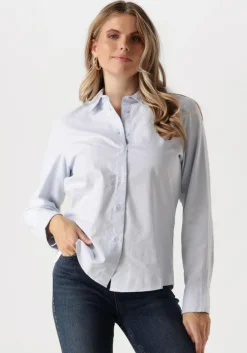 lichtblauwe tommy hilfiger blouses oxford cotton regular shirt