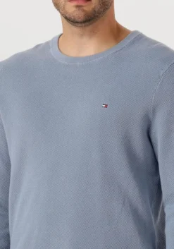 lichtblauwe tommy hilfiger trui essential structure crew neck